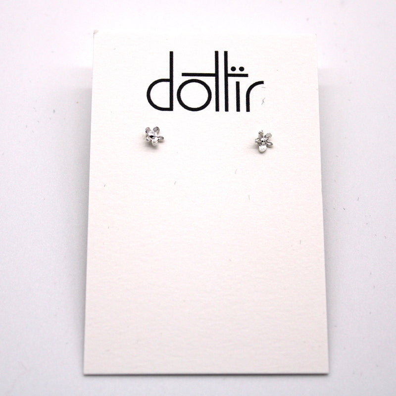 Dottir Forget-Me-Knot Silver Mini Earrings available at American Swedish Institute.