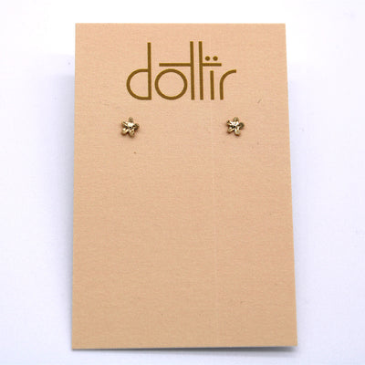 Dottir Forget-Me-Knot Gold Mini Earrings available at American Swedish Institute.
