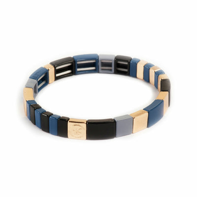 A&C Oslo Enamel Tiles Dark Blue Bracelet available at American Swedish Institute.