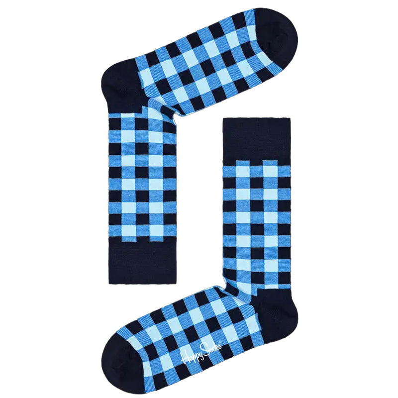 Happy Socks Blue Mini Check Socks available at American Swedish Institute.
