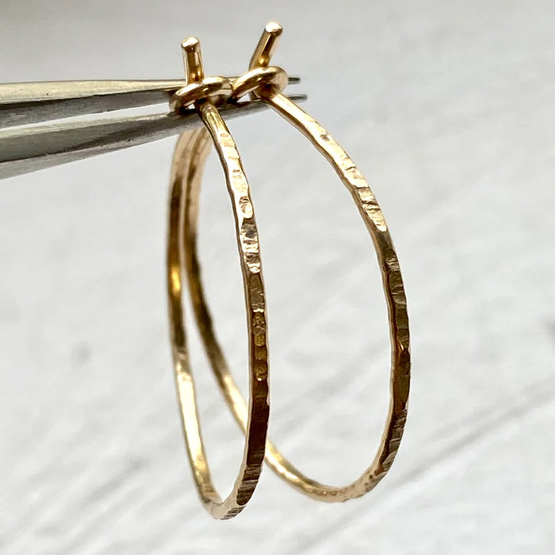 Hammered Hoop Earrings by Nordic Pine available at American Swedish Institute.