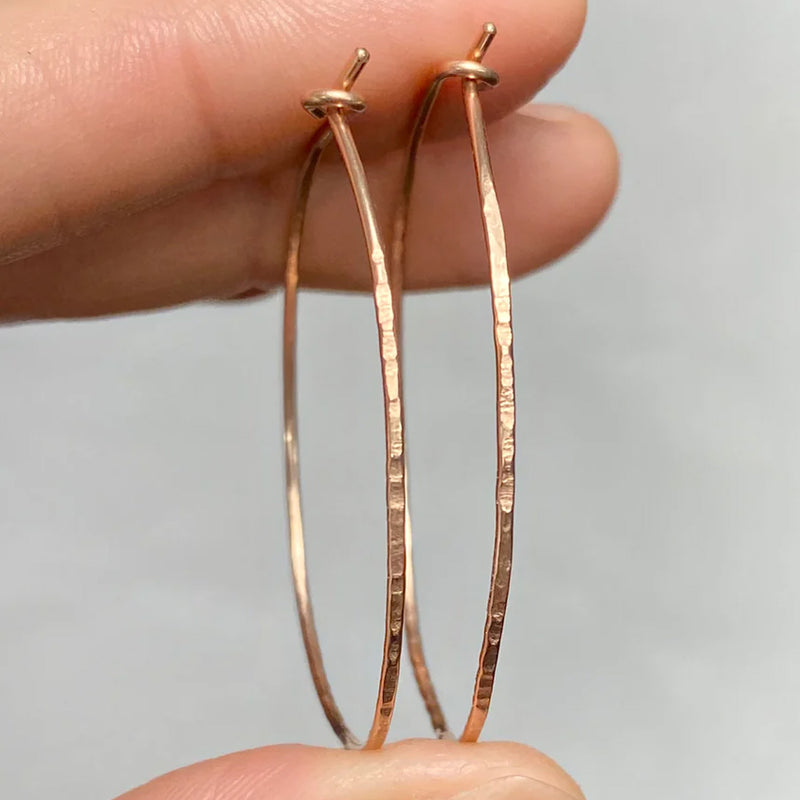 Hammered Hoop Earrings by Nordic Pine available at American Swedish Institute.