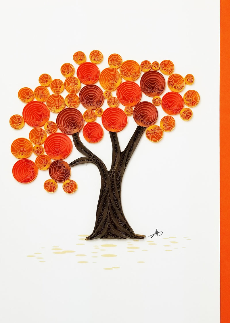 Iconic Quilling Fall Tree Greeting Card available at American Swedish Institute.