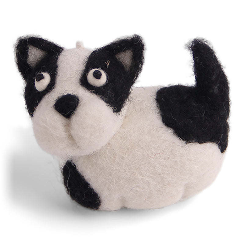 Felt Black & White Dog Ornament available at American Swedish Institute.