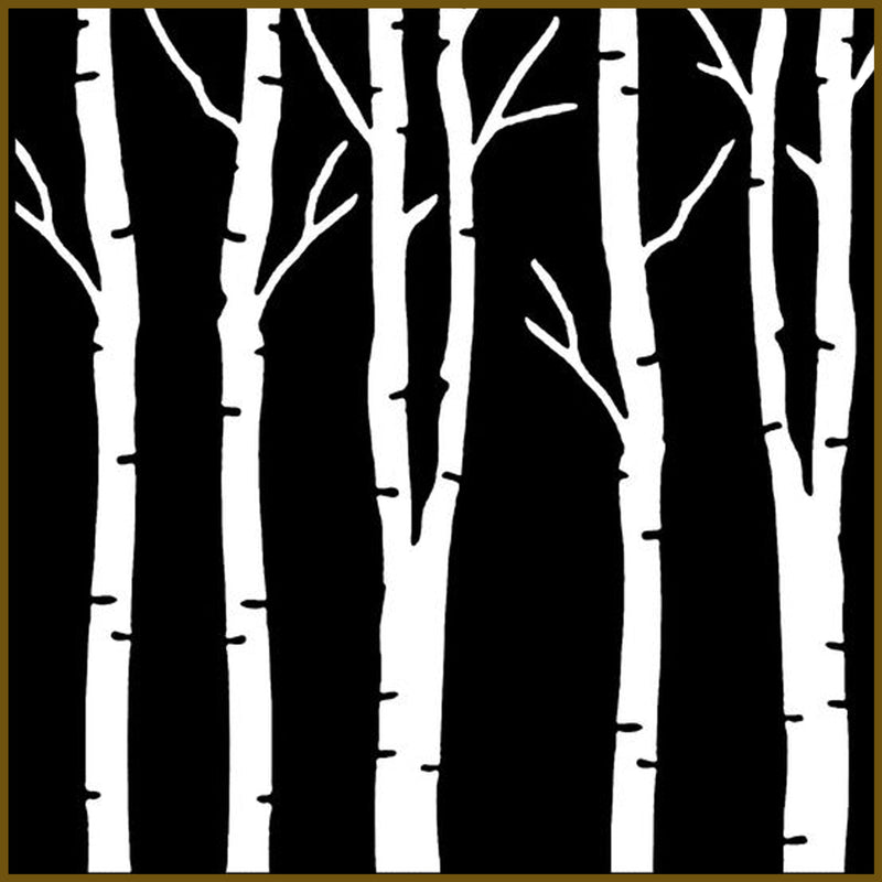 Tile/Trivet Nighttime Birch Forest
