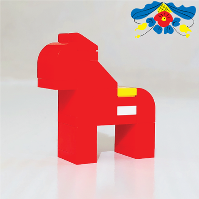 Red Swedish Dala Horse Lego-Building Kit