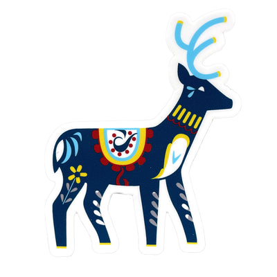Cindy Lindgren Dala Deer Sticker available at American Swedish Institute.