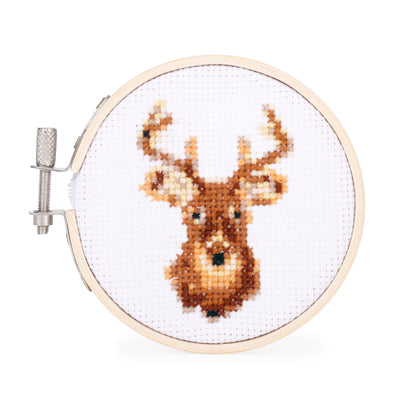 Deer Mini Cross Stitch Embroidery Kit available at American Swedish Institute.