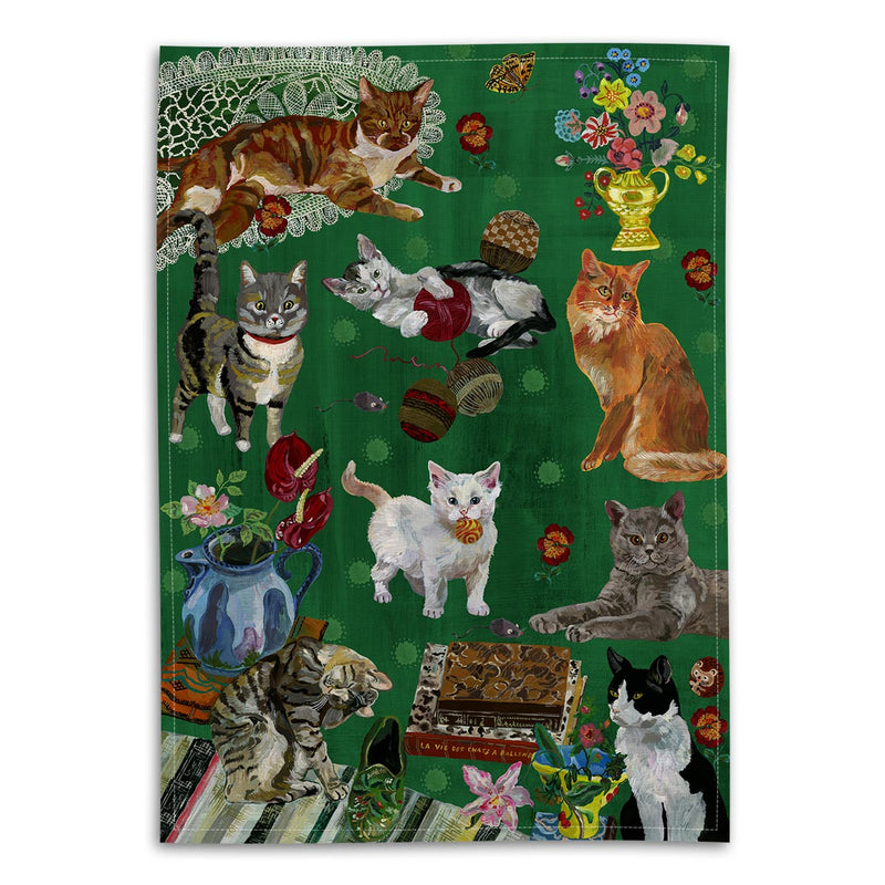 Les Chats Linen Tea Towel available at American Swedish Institute.