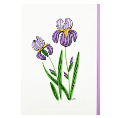 Iconic Quilling Purple Iris Notecard available at American Swedish Institute.