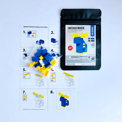 Blue Swedish Moose Lego-Building Kit