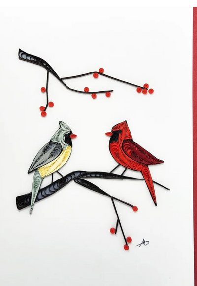 Cardinal Couple Greeting Card available at American Swedish Institute.
