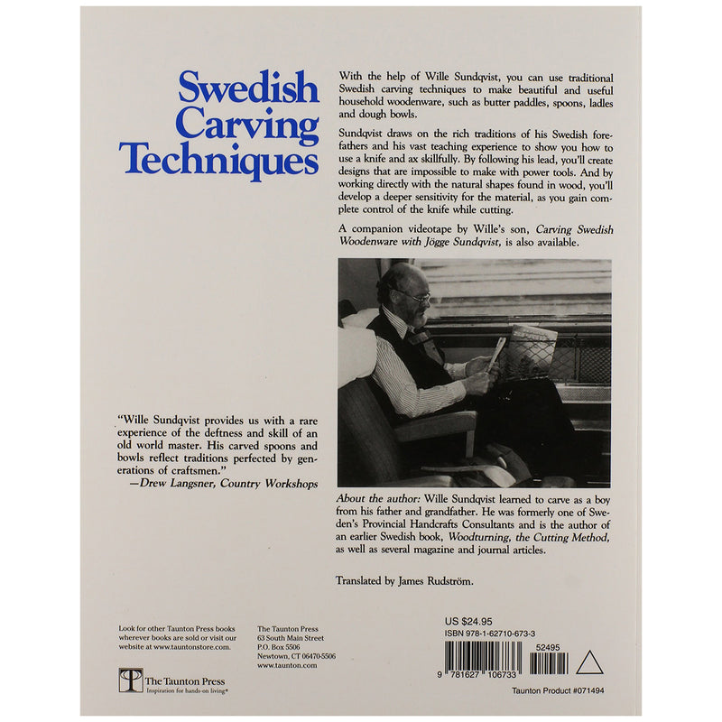 Swedish Carving Techniques book by Wille Sundqvist available at American Swedish Institute.