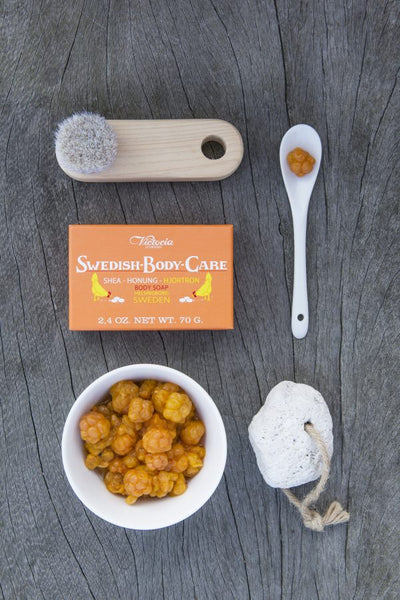 Shea-Honung-Hjortron Soap (Shea, Honey, Cloudberry Soap) available at American Swedish Institute.