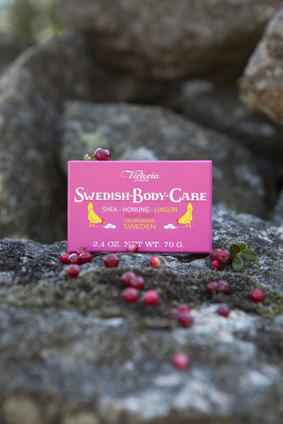 Victoria Shea-Honung-Lingon Soap (Shea, Honey, Lingonberry) available at American Swedish Institute.