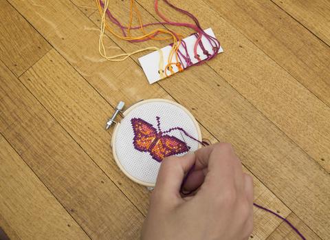 Butterfly Mini Cross Stitch Kit available at American Swedish Institute.