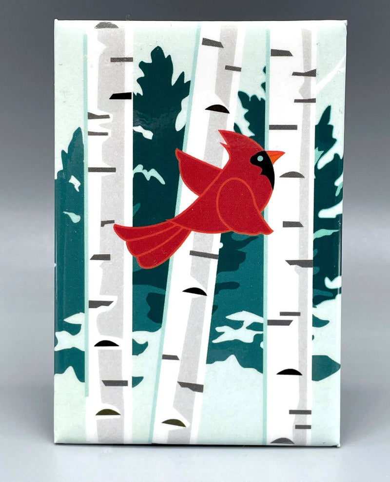 Cindy Lindgren Cardinal Birch Magnet available at American Swedish Institute.