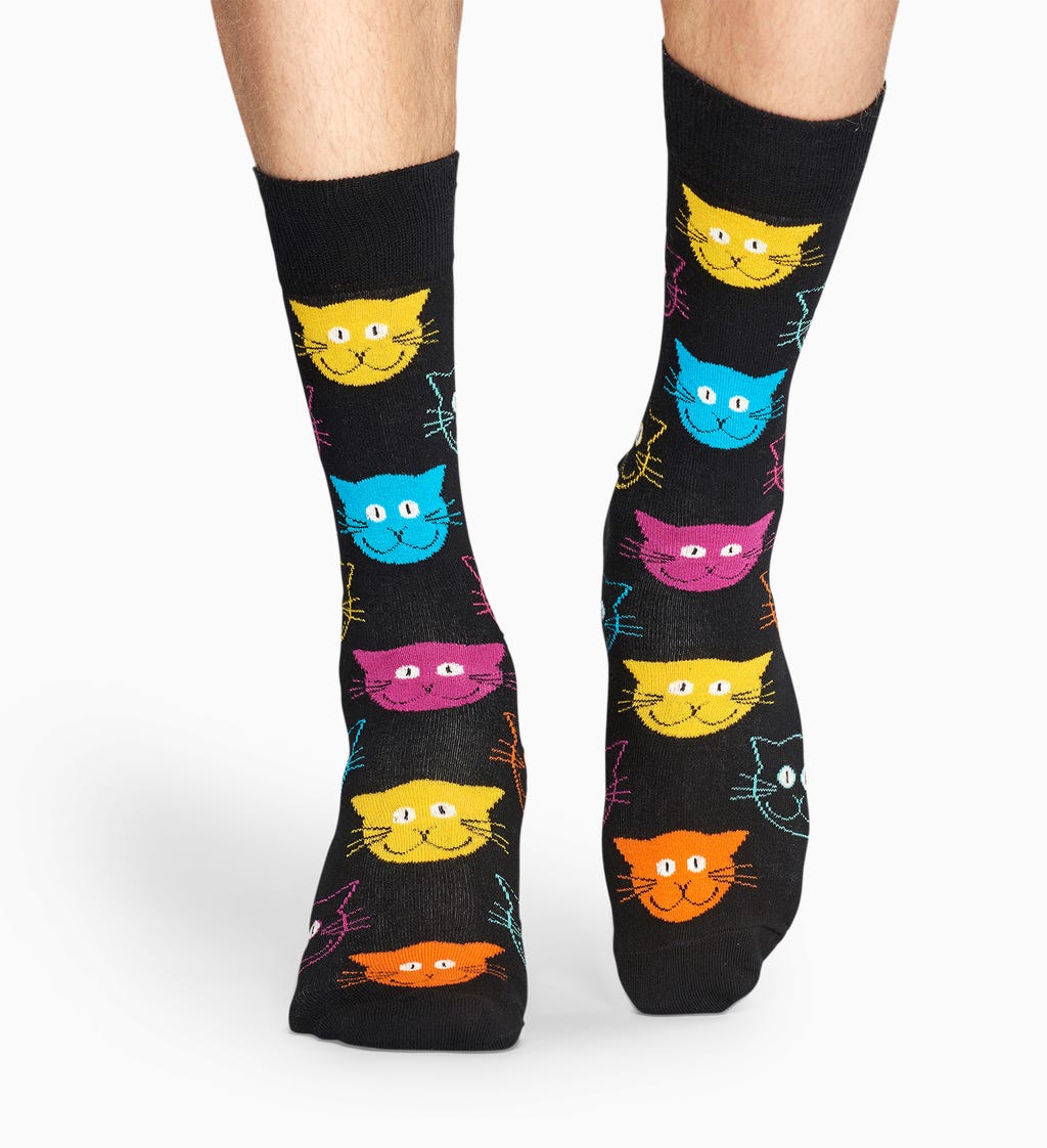 (Multi Color) Museum Cat Happy Store Socks - ASI –