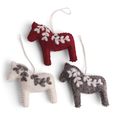 Dala Horses Felt Ornament Set available at American Swedish Institute.