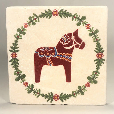 Marble Dala Horse Coaster available at American Swedish Institute.
