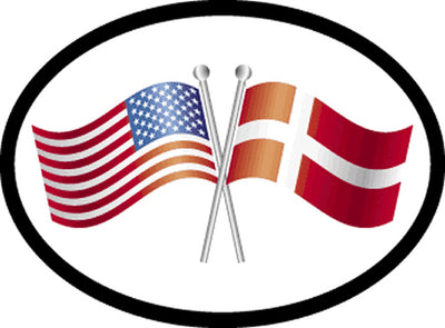 United States & Denmark Friendship Flag Decal available at American Swedish Institute.