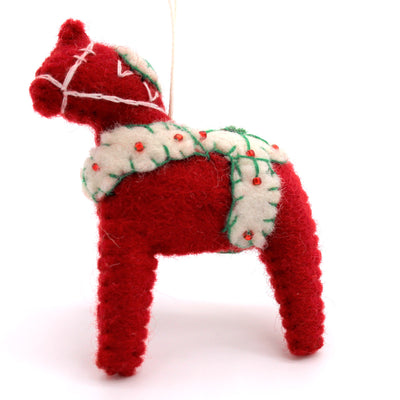 Én Gry & Sif Felt Dala Horse Ornament available at American Swedish Institute.