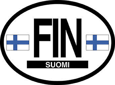 Oval Finland Decal available at American Swedish Institute.
