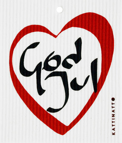 God Jul Heart - Swedish Dishcloth available at American Swedish Institute.