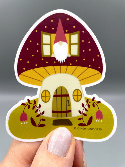 Gnome Home Sticker by Cindy Lindgren available at American Swedish Institute.