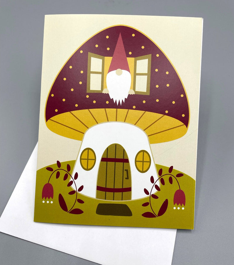 Gnome Home Notecard by Cindy Lindgren available at American Swedish Institute.