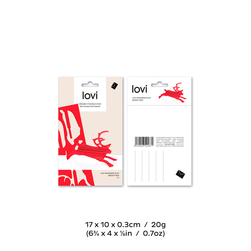 Reindeer (Bright Red, Small) - Lovi available at American Swedish Institute.