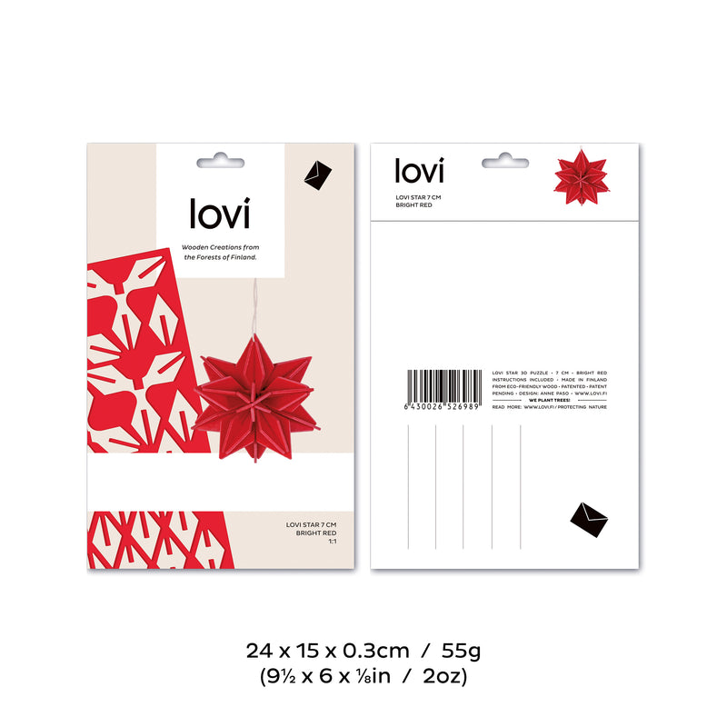 Lovi Notch Star (Bright Red) available at American Swedish Institute.