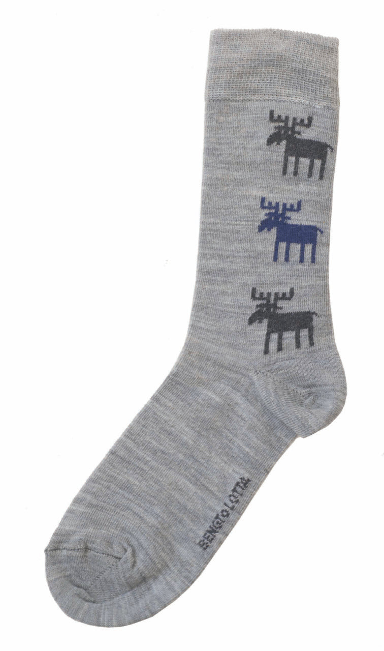 Bengt & Lotta Socks Moose Grey - Large, American Swedish Institute