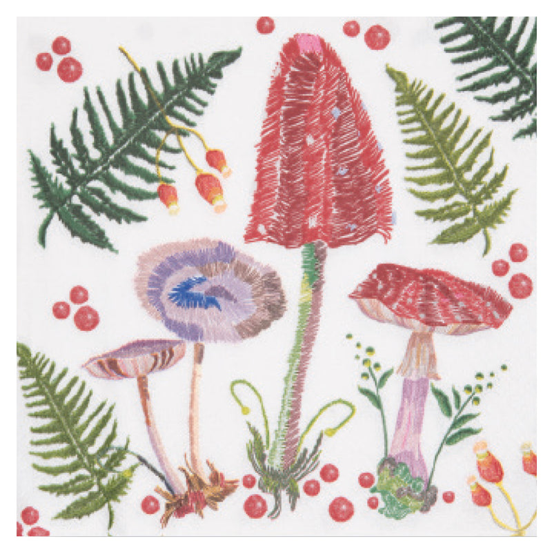 Mushroom Lunch Napkins available at American Swedish Institute.