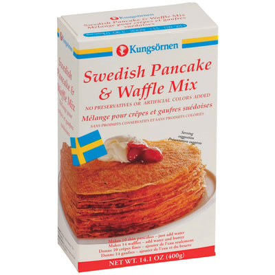 Kungsörnen Pancake and Waffle Mix available at American Swedish Institute.