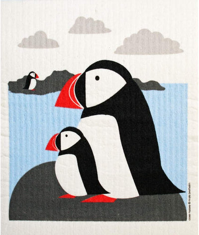 Swedish Dishcloth - Puffins available at American Swedish Institute.