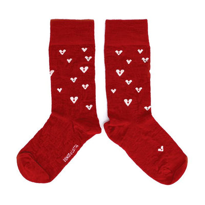 Bengt & Lotta Merino Wool Socks - Small Hearts (Large) available at American Swedish Institute.