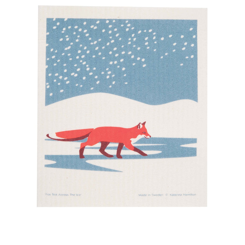 Fox in Snow Dishcloth available at American Swedish Institute.