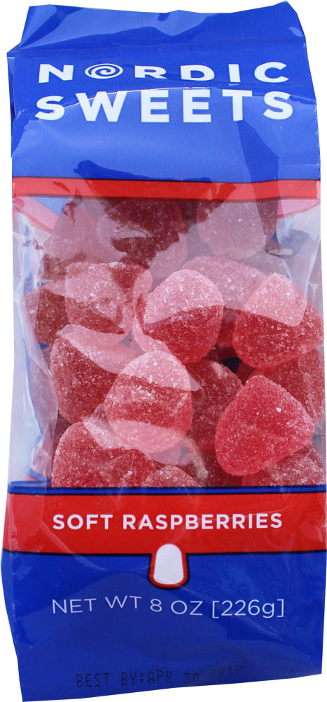 Nordic Sweets Soft Raspberries available at American Swedish Institute.