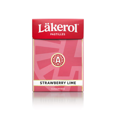 Läkerol Strawberry Lime (75 grams) available at American Swedish Institute.