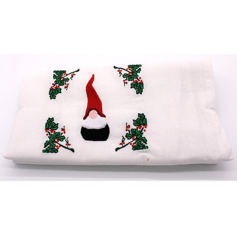 Tomte & Holly Embroidered Dishtowel available at American Swedish Institute.