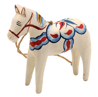 White Painted Dala Horse Ornament available at American Swedish Institute.